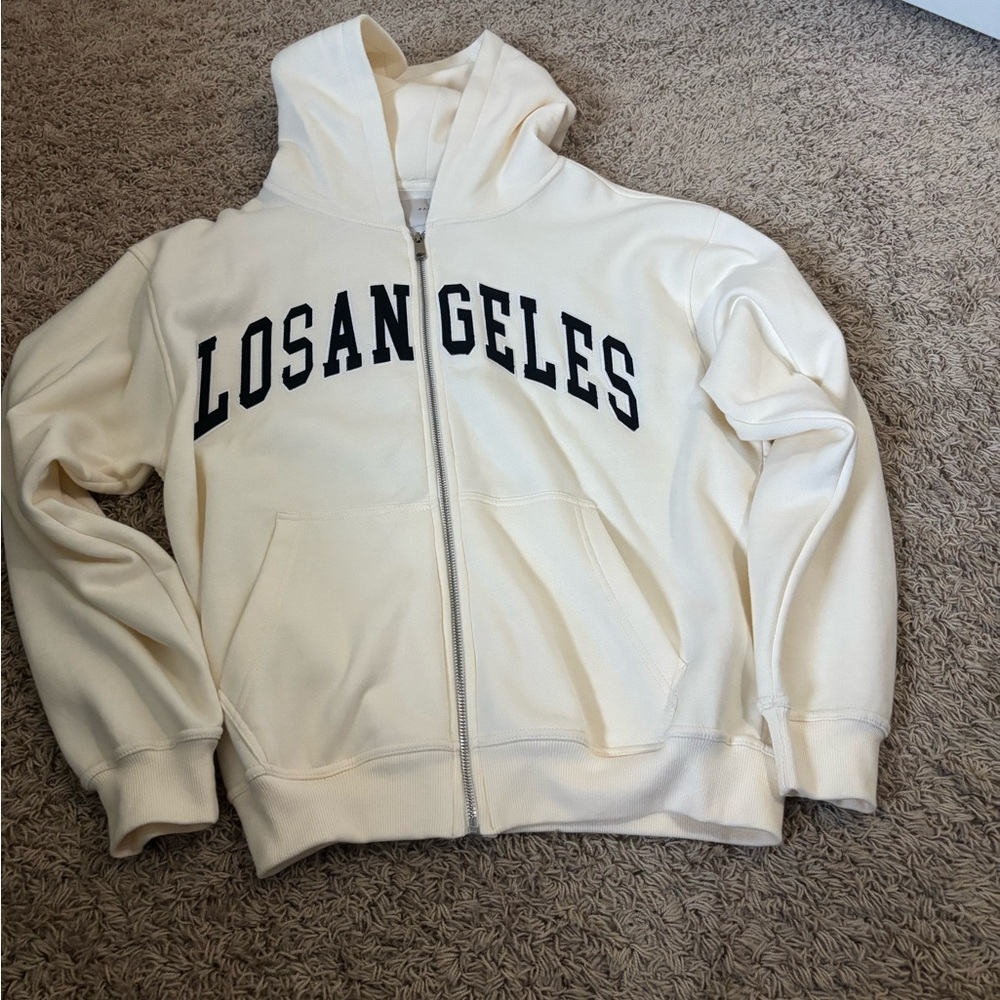 PacSun Cream Zip-Up Hoodie
